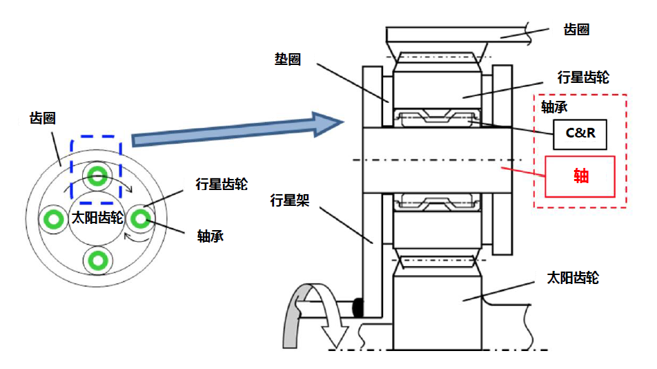 轴承齿轮一体结构图图片